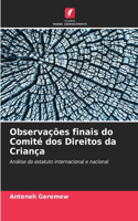 Observações finais do Comité dos Direitos da Criança