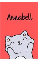 Annabell: Din A5 - 110 Blanko Seiten - Mein Malbuch - Personalisierter Kalender - Vornamen - Schönes Notizbuch - Notizblock Rot - Kinderbuch - Jugendbuch - Or