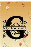 My Journal: Initial Letter G Alphabet Journal Notebook Monogram Composition Book with College Ruled Lined Blank Pages for Women or Girls