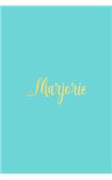 Marjorie: Personalized Name Turquoise Matte Soft Cover Notebook Journal to Write In. 120 Blank Lined Pages