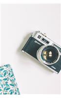 Retro Camera Notebook Journal Blank lined school, college, work, stories, poems, lists