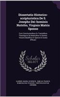 Dissertatio Historico-Scripturistica de S. Josepho Dei-Hominis Nutritio, Virginis Matris Sponso: Cum Conclusionibus Ex Tractatibus Theologicis de Beatudine in Genere, Visione Beatifica in Specie Et Gratia Efficaci