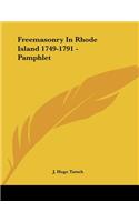 Freemasonry In Rhode Island 1749-1791 - Pamphlet