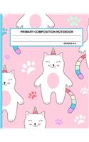 Primary Composition Notebook Grades K-2 Kawaii Kitty Cat