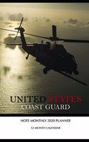 United States Coast Guard Note Monthly 2020 Planner 12 Month Calendar