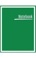 Notebook: College Ruled, Lined, Notebook for School, Work, 1 Subject, Green, Soft Cover