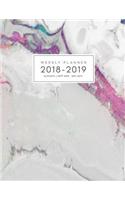 16 Month Weekly Planner 2018-2019: Daily and Monthly Yearly Schedule Journal Agenda (September 2018 - December 2019) Rainbow Marble