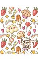 Reading Log: Gift for Book lovers/ Reading Journal cute cake cupcake sweets strawberry ice cream doodles Cover Large(8x10), 200 Record Pages(4 Reading Log You Are Magical)