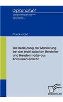 Bedeutung der Markierung bei der Wahl zwischen Hersteller- und Handelsmarke aus Konsumentensicht