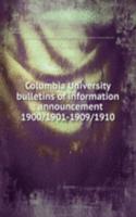 Columbia University bulletins of information