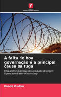 A falta de boa governação é a principal causa da fuga