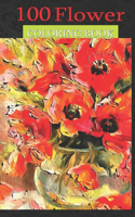100 Flower Coloring Book