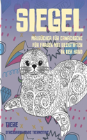 Malbücher für Erwachsene für Frauen mit Bleistiften in der Hand - Stressabbauende Tiermotive - Tiere - Siegel