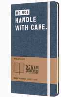 Moleskine Denim Notebook Limited Collection 'do Not Handle With Care' Large Ruled Notebook Hard