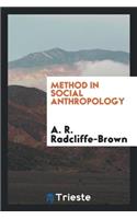 Method in Social Anthropology; Selected Essays