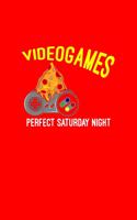 Videogames Pizza Perfect Saturday Night: Dot Grid Journal - Videogames Pizza Perfect Saturday Night Funny Gamer Gift - Red Dotted Diary, Planner, Gratitude, Writing, Travel, Goal, Bullet No