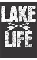 Notebook: Dot Grid Dotted 6x9 120 Pages Lake Boat Summer Camp Holidays Vacation