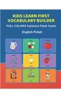 Kids Learn First Vocabulary Builder FULL COLORS Cartoons Flash Cards English Polish