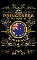 Real Princesses Are Born in Australia: 6 X 9 Inch Bulleted Dot Grid Journal Notebook for Students, School, as Diary Bullets