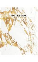 Notebook: Marble Gold (11) Cover 100 Page Lined Writing Notebook for School, Home & Office