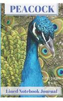 Peacock Lined Notebook Journal 6 X 9 150 Pages: Classic Soft Cover Diary Log Book Ruled for Writing Sketching Planning Documenting