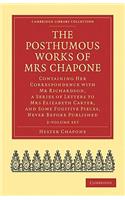 The Posthumous Works of Mrs Chapone 2 Volume Set