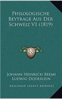 Philologische Beytrage Aus Der Schweiz V1 (1819)
