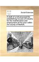 A draft of a bill proposed for establishing houses of industry for the maintenance and employment of the poor within the county of Norfolk.