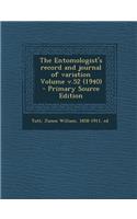 Entomologist's Record and Journal of Variation Volume V.52 (1940): (English)