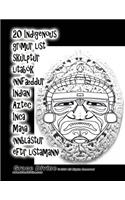20 Indigenous grímur list skúlptúr litabók innfæddur Indian Aztec Inca Maya innblástur eftir listamanni Grace Divine