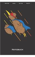 Kiwivogel und Kiwifrucht fliegen gemeinsam wie Superhelden Notizbuch: Punkteraster Notizbuch für Tierfreunde des flugunfähigen Laufvogels aus Neuseeland