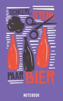 Schere Stein Paar Bier Notebook: A5 Blank Bierbrau Buch, Notizbuch für Biebrauer, Hobbybrauer, Bier Brauen 120 Seiten 6x9 - Organizer Schreibheft Planer zum Ausfüllen
