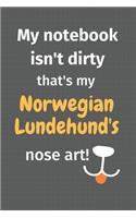 My notebook isn't dirty that's my Norwegian Lundehund's nose art