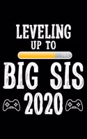 Leveling Up To Big Sis 2020: Gift For New Sister 2020, Soon To Be Big Sister Notebook, Draw And Write Journal, Promoted To Big Sis