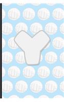 Y: Vollyball Monogram Initial Letter Y Notebook - 6" x 9" - 120 pages, Wide Ruled- Sports, Athlete, School Notebook