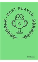 Best Player: Kariertes A5 Notizbuch oder Heft für Schüler, Studenten und Erwachsene