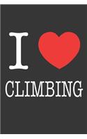 I Heart Climbing Notebook: Lined Journal, 120 Pages, 6 x 9, Affordable Gift Journal Matte Finish