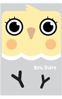Birb Diary: Cute Cockatiel Lined Journal Notebook For Bird Lovers