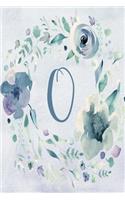 Notebook 6"x9", Letter O - Blue Purple Floral Design: College-ruled, lined format exercise book with flowers, alphabet letters, initials series.