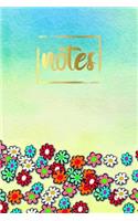 Notes: Water Color Cover Design Composition Notebook College Ruled 6x9 for School. Journal, Diary, Planner