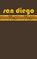 San Diego: California Notebook Journal Planner Retro Vintage Weathered 90 Pages Brown