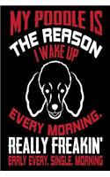 My Poodle is the Reason I Wake Up Every Morning Really Freakin' Early Every. Sin: Funny Poodle Owners Gift Notebook