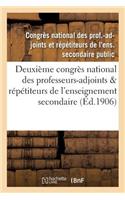 Deuxième Congrès National Des Professeurs-Adjoints & Répétiteurs de l'Enseignement Secondaire Public