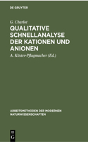 Qualitative Schnellanalyse Der Kationen Und Anionen