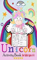 Unicorn, Rainbows Mermaids Activity Book for Kids Ages 4-8: A Fun Kid Workbook Game For Learning, Letter tracing, Unique Coloring Pages, Dot to Dot, Mazes and More!