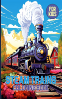 Steam Trains Coloring Book For Kids