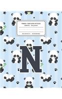 Primary Composition Notebook Grades K-2 Story Journal N: Panda Bear Animal Pattern Primary Composition Book Letter N Personalized Lined Draw and Write Handwriting Paper Picture Space and Dashed Midline Not