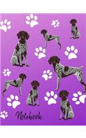 Notebook: German Shorthair Pointer Dog School Notebook 100 Pages Wide Ruled Lined Paper