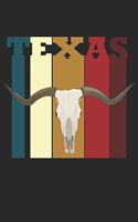 Texas: Lined Notebook Journal Longhorn Cattle Skull Design