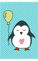 Penguin Holding a Balloon Notebook